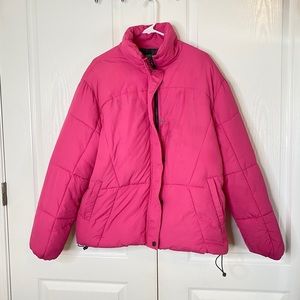 Pink puffer coat